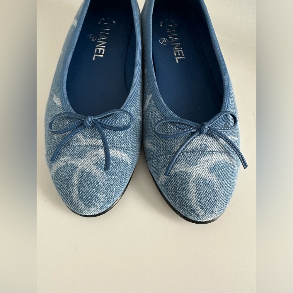 Chanel denim ballerina flats, size 6.5